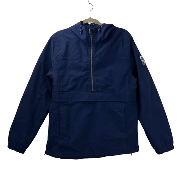 Lands End Squall Women's S 34-36 Blue 1/4 Zip Hooded Pullover Windbreaker Jacket - Picture 9 of 16